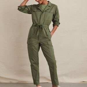 Alex Mill Cargo Jumpsuit Utility One Piece Straight Leg In Army Green Size L